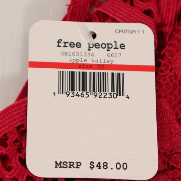 NWT Free People Sitting Pretty Brami in Red - Picture 9 of 9